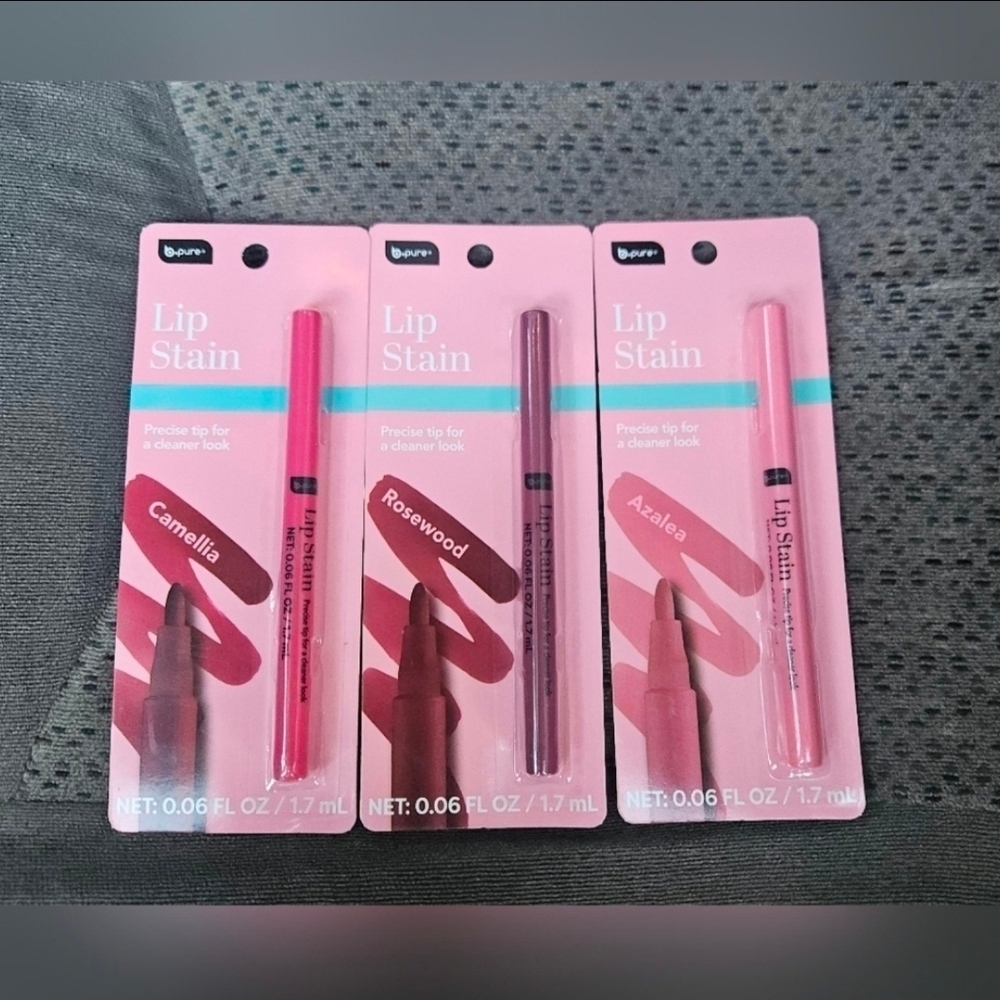 Lip Stain /Lipliner Set — Camellia, Rosewood & Azalea 0.06fl Oz BNIB